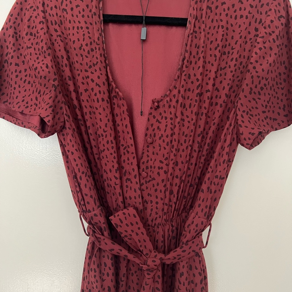 Rails Maroon Polka Dot Jumpsuit S - image 5